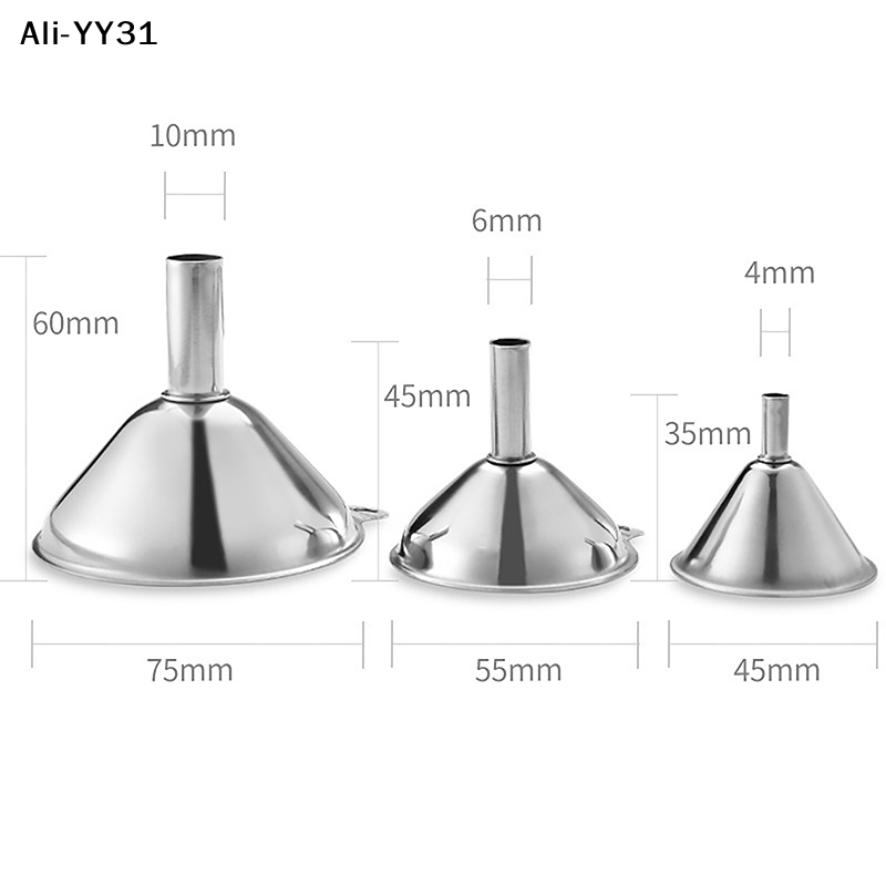 Miniature Baking Kitchen - 【YY】ชุดกรวยสแตนเลสขนาดเล็ก 3 ชิ้น/ชุด รุ่นใหม่ปี 2025 อุปกรณ์กรองน้ำมัน