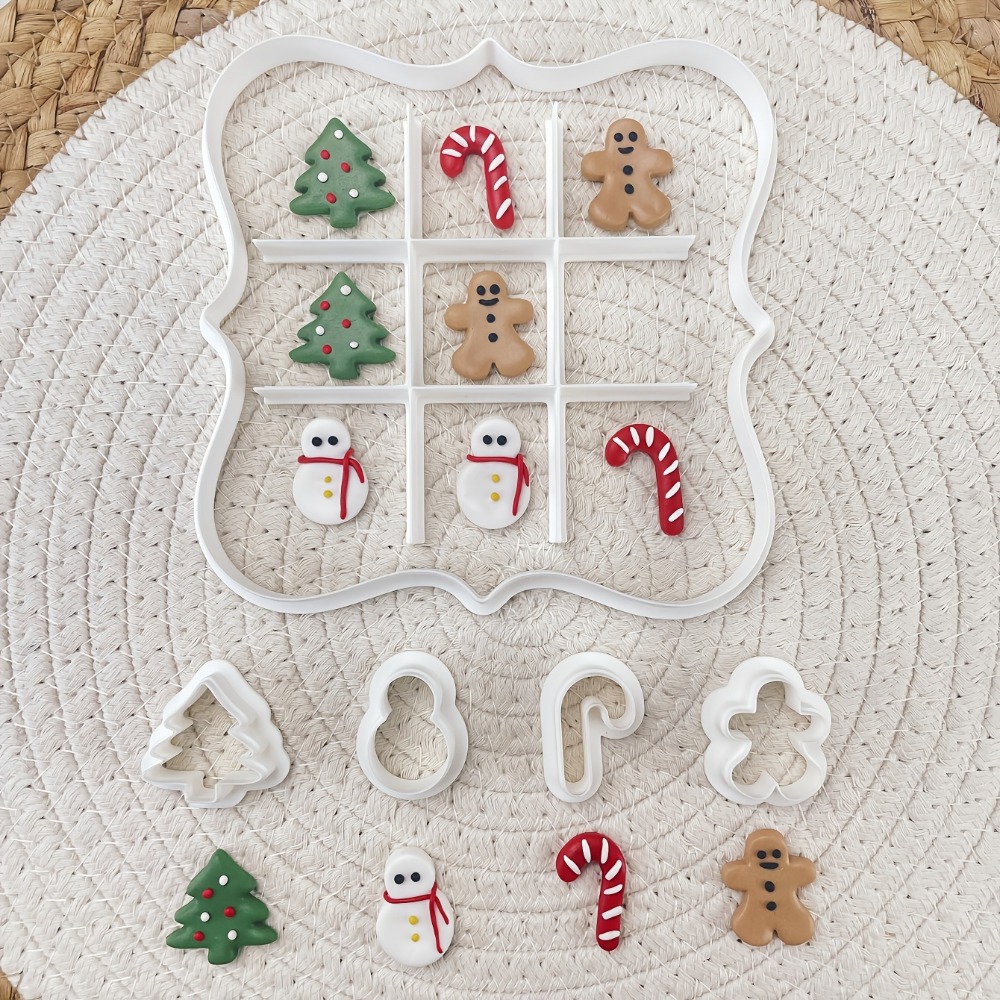Cookie Cutter Set - ชุดตัดคุกกี้รูปตัวต่อ 6 ชิ้น สำหรับคริสต์มาส รูปต้นคริสต์มาส มนุษย์หิมะ