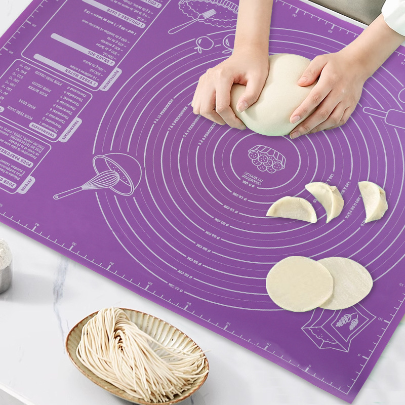 Kitchen Roll Baking - แผ่นรองอบซิลิโคน แผ่นรองนวดแป้งสำหรับทำอาหารในครัว แผ่นรองรีดแป้งพิซซ่า ขนาดใหญ่ ไม่ติด ขนาด