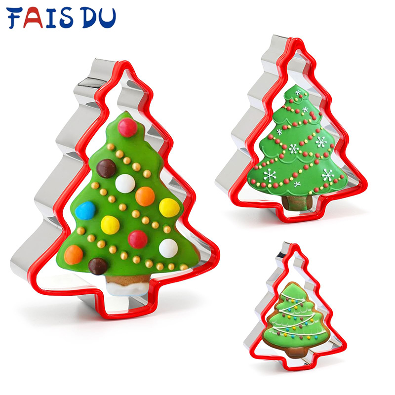 Cookie Cutter Set - ชุดแม่พิมพ์คุกกี้รูปต้นคริสต์มาส FAIS DU 3 ชิ้น ทำจากสแตนเลส