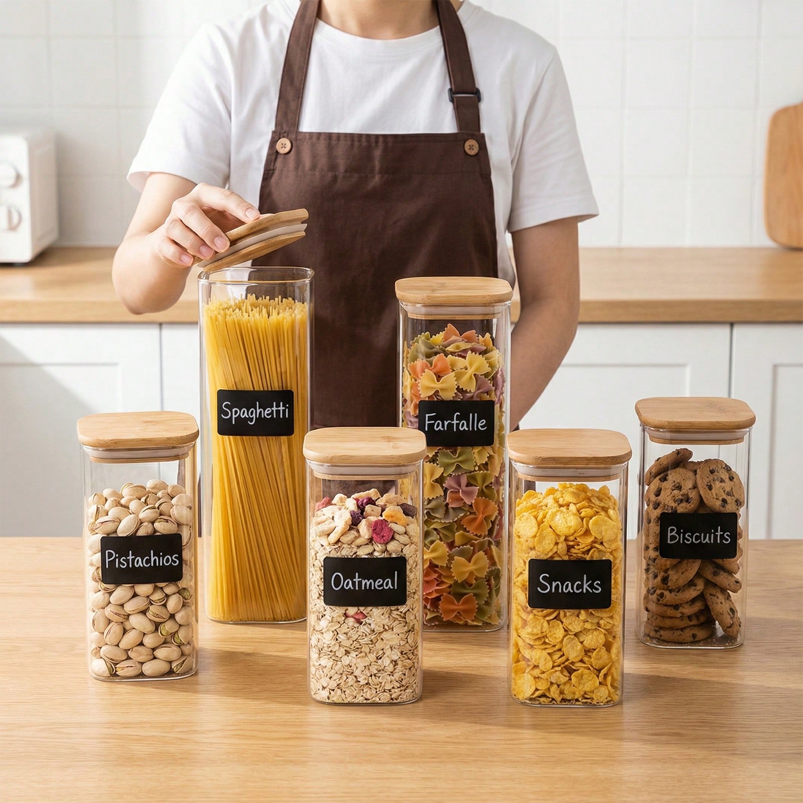 ชุดภาชนะเก็บอาหารแก้วพร้อมฝาปิ - Kitchen Baking Containers บทวิจารณ์และราคา