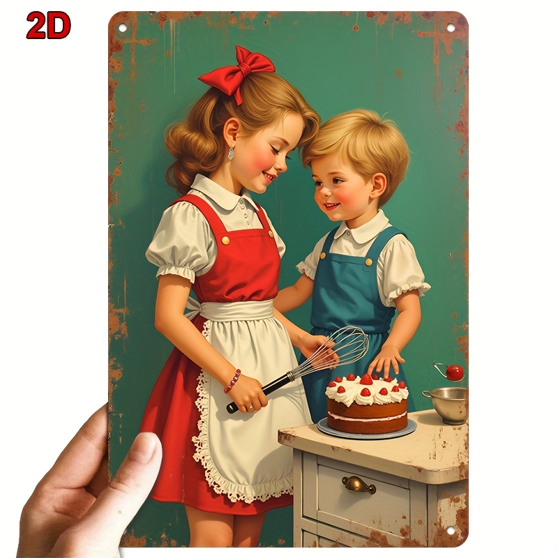 ป้ายโลหะขนาด 8x12 นิ้ว ลายพี่น - Kitchen Baking Wall Art บทวิจารณ์และราคา