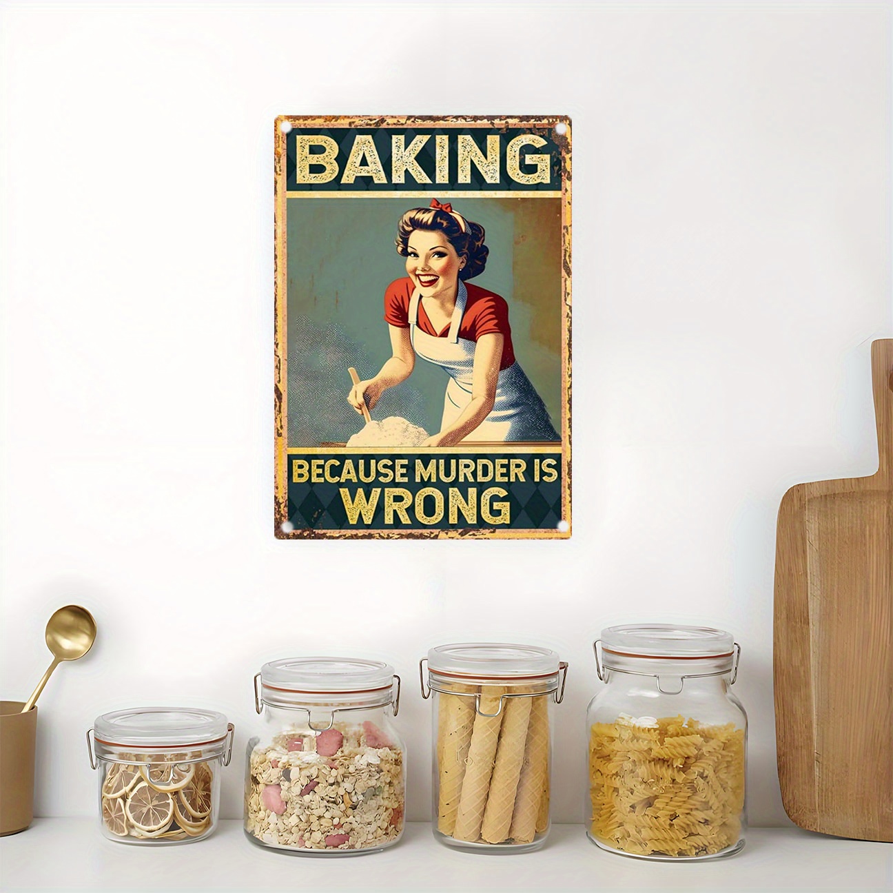 ป้ายโลหะตกแต่งผนังลายคำคมอบขนม - Kitchen Baking Wall Art บทวิจารณ์และราคา