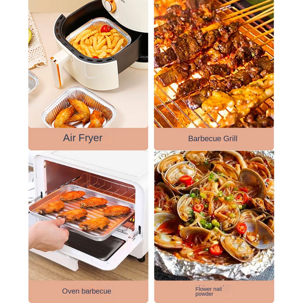 ถาดฟอยล์อลูมิเนียมสำหรับหม้อทอ - Kitchen Baking Containers บทวิจารณ์และราคา