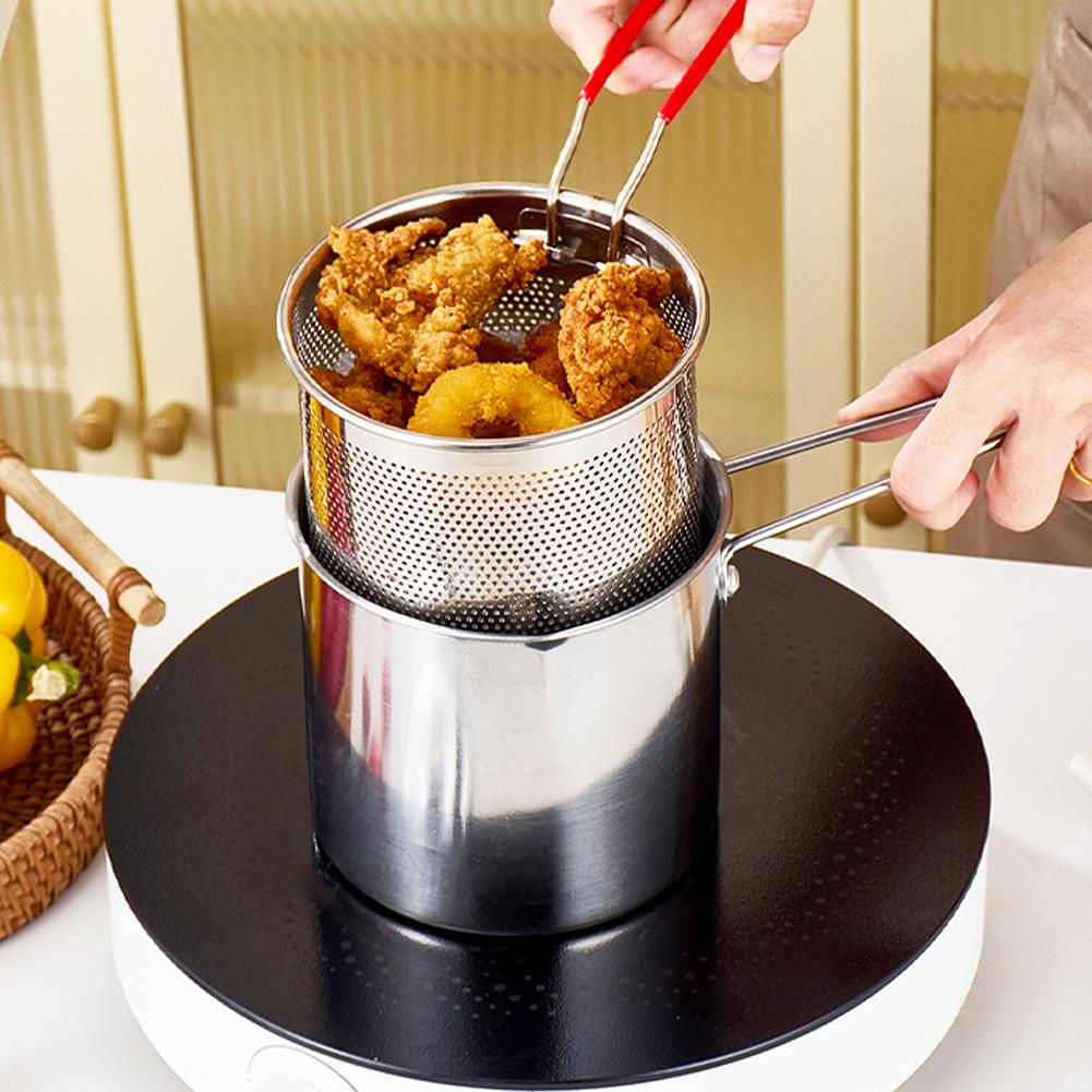 หม้อทอดสแตนเลสพร้อมตะแกรงกรอง  - Miniature Baking Kitchen บทวิจารณ์และราคา