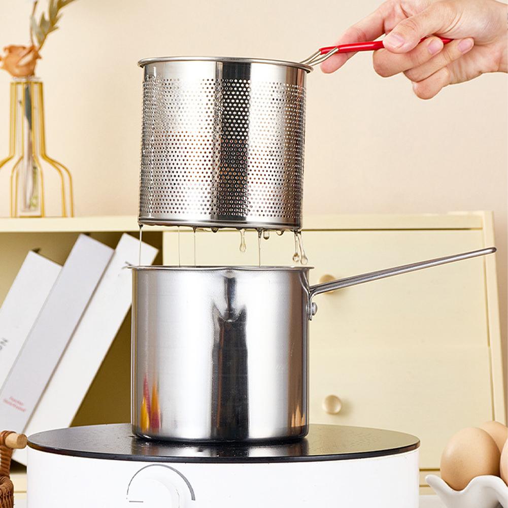 หม้อทอดสแตนเลสพร้อมตะแกรงกรอง  - Miniature Baking Kitchen บทวิจารณ์และราคา